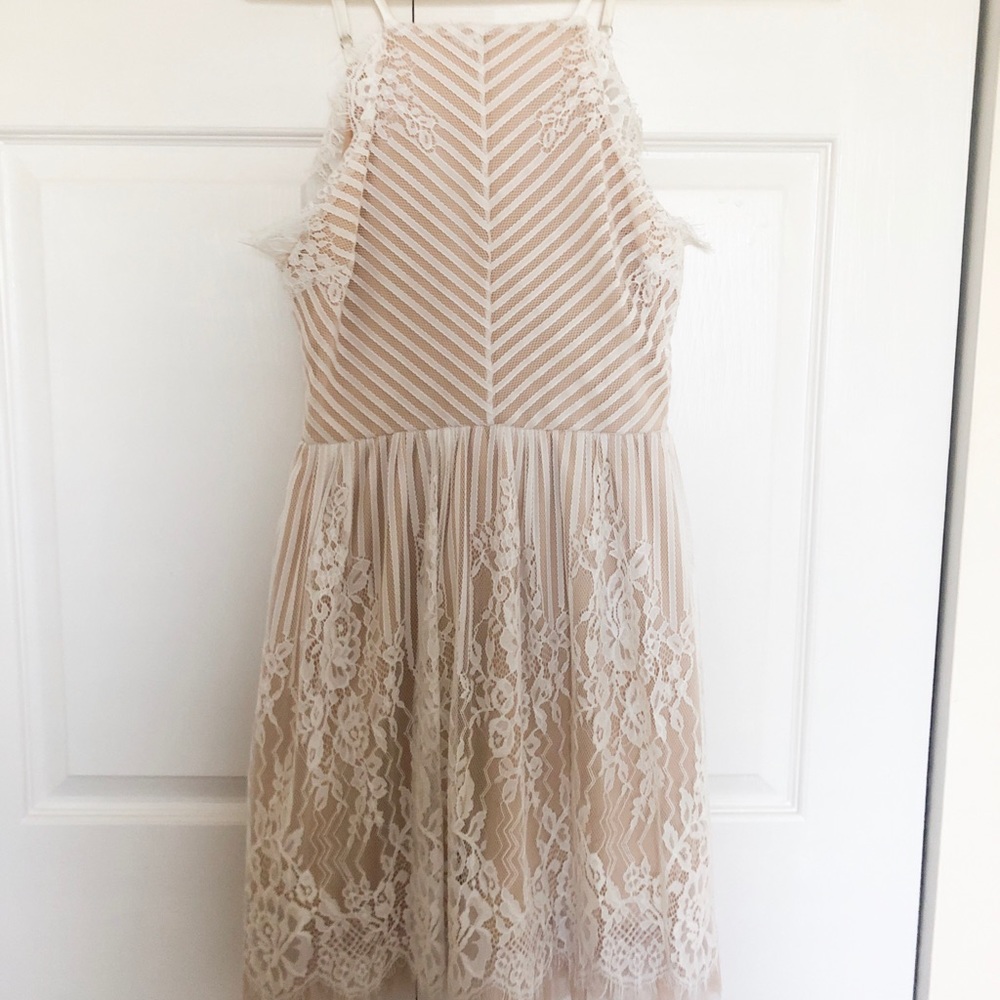 White Lace Mini Dress